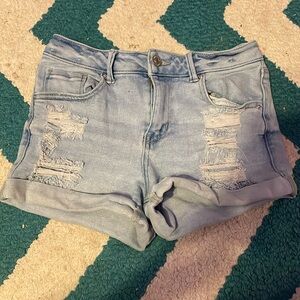Light Blue, Jean Shorts, Women’s Small, Ripped Jeans.